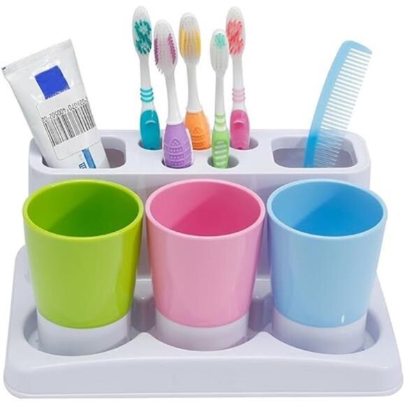 Eslite Toothbrush Toothpaste Holder Stand for Bathroom Storage Organizer - Picture 7 of 7